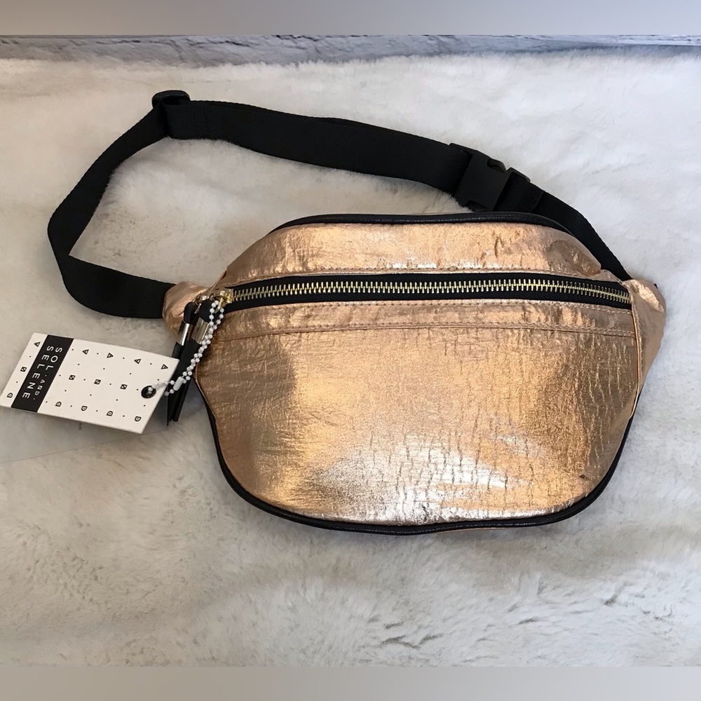 Sol and Selene Rose Gold Glitz and Glam Belt Bag NWT